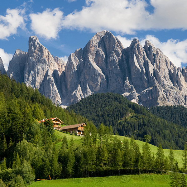 Peaks of the Odle group in the South Tirol, Italy.